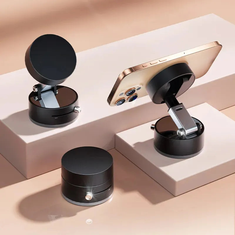 Foldable Magnetic Vacuum Car Phone Holder Foldable Suction Cup With Suction Cup Hands-Free Navigation For Smart Phone