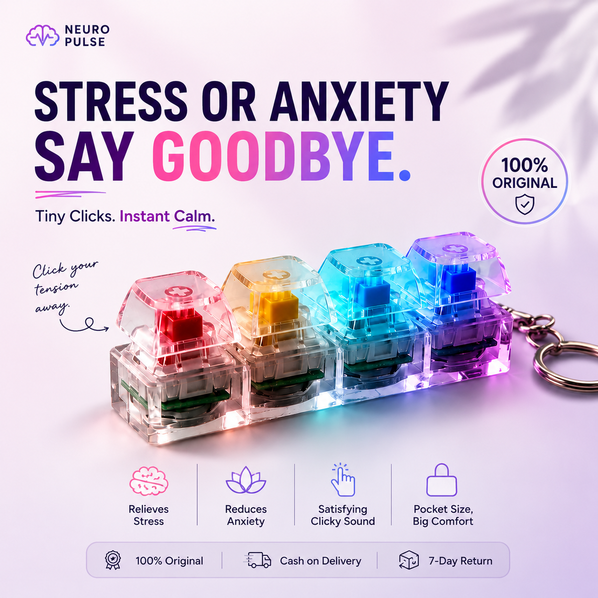 Keyboard Keychain for Stress & Anxiety Relief (Original)